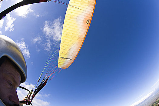 伞降滑翔,靠近,哈雷阿卡拉火山,毛伊岛