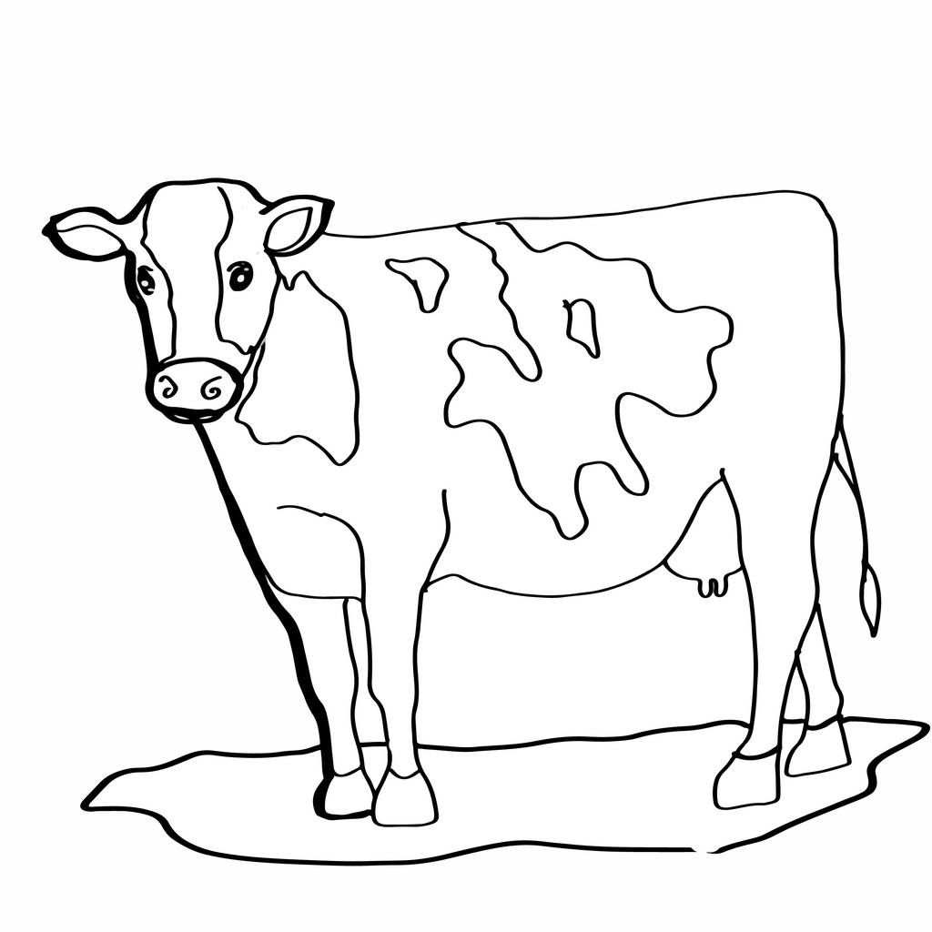 母牛怎么画简单图片