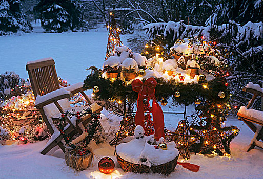 圣诞装饰,雪,平台