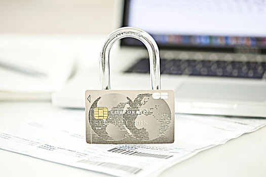 信用卡,锁,网络安全