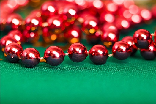 圣诞贺卡,红色,珠子,绿色