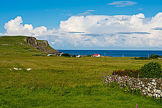 海岸线,靠近,斯凯岛,内赫布里底群岛,苏格兰,英国,欧洲