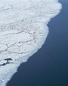 鄂霍次克海,空中,冰流