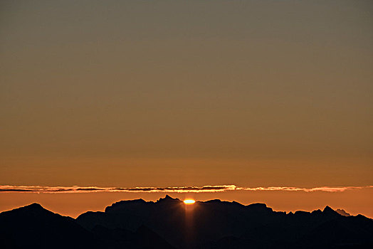 风景,日出,巴伐利亚阿尔卑斯山,巴伐利亚,德国