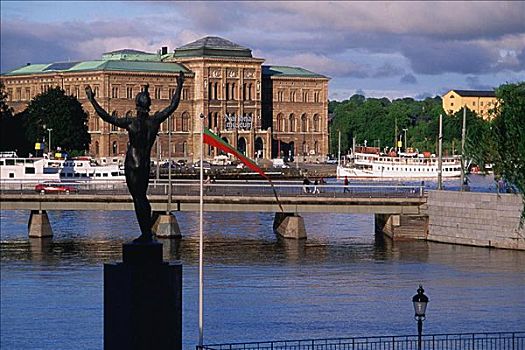 特写,雕塑,博物馆,背景,国家博物馆,斯德哥尔摩,瑞典