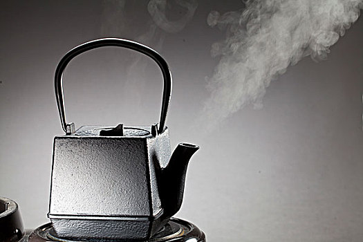 棚拍茶具,铁壶烧水,高温