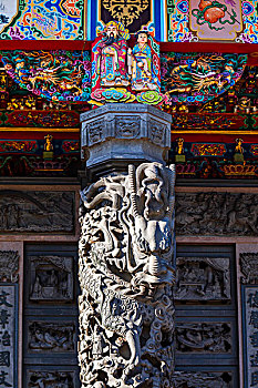 中国宗教信仰,寺庙前重要的石柱,龙柱雕刻