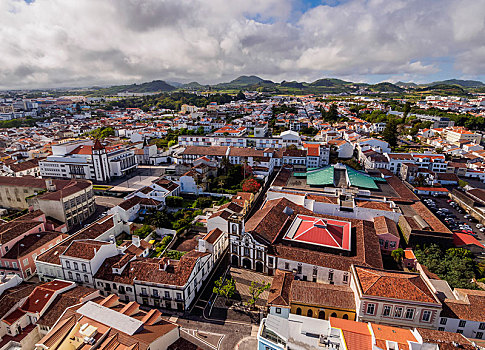 城市风光,俯视图,岛屿,亚速尔群岛,葡萄牙,欧洲