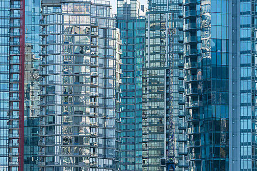 玻璃幕墙,几个,摩天大楼,煤,港口,温哥华,不列颠哥伦比亚省,加拿大,北美
