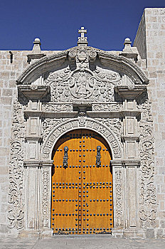 秘鲁,阿雷基帕,圣多明各,教堂,门