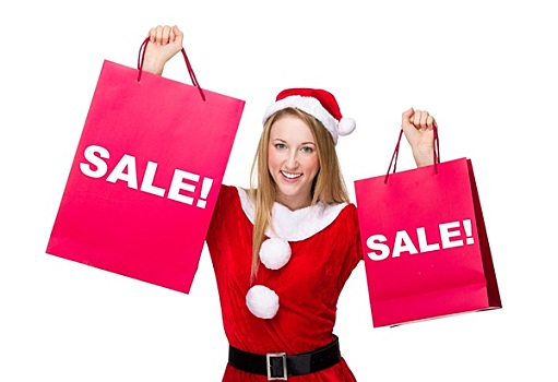 女人,圣诞节,服饰,拿着,购物袋,展示,文字,销售