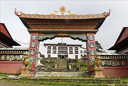 寺院,萨加玛塔国家公园,珠穆朗玛峰,区域,昆布,尼泊尔