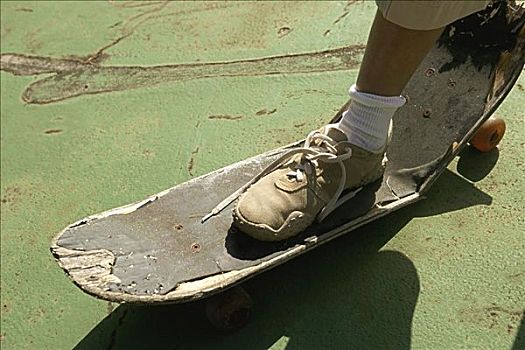 脚,破损,滑板