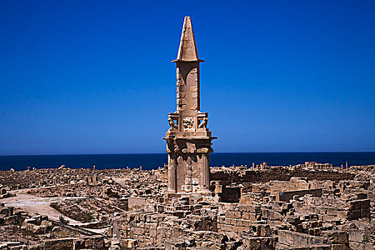 遗址,古城,萨布拉塔,的黎波里塔尼亚,利比亚