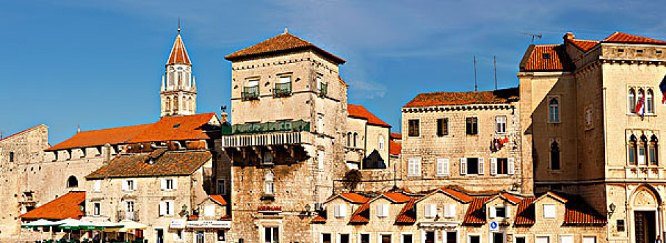 特洛吉尔,港口,中世纪,建筑,克罗地亚,欧洲