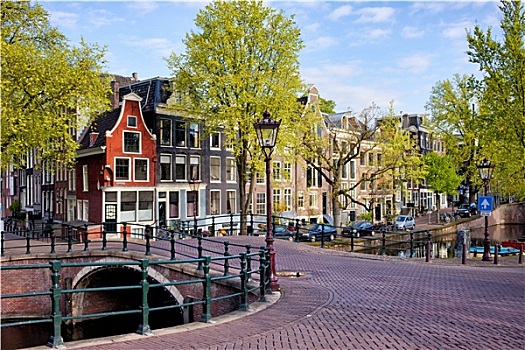 荷兰人,运河,房子,阿姆斯特丹