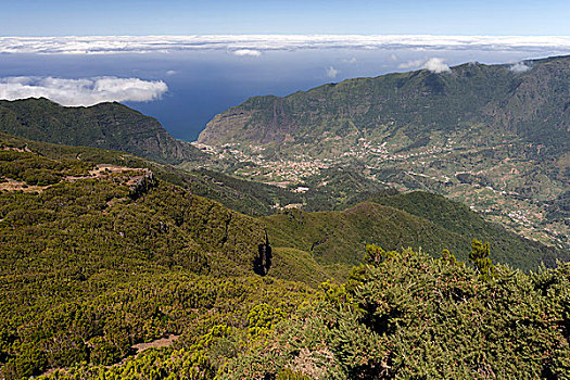 风景,山谷,城镇,马德拉岛,葡萄牙,欧洲