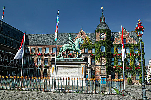 城镇,纪念建筑,老,杜塞尔多夫,北莱茵威斯特伐利亚,德国,欧洲
