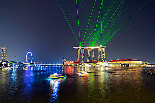 新加坡城,水岸,建筑,地标,胜地,码头,湾,沙,三个塔