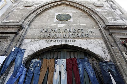 入口,大巴扎集市,牛仔裤,文字,伊斯坦布尔,土耳其
