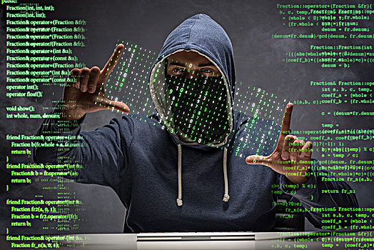 年轻,黑客,数据,安全,概念