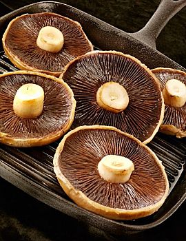 蘑菇,烧烤盘