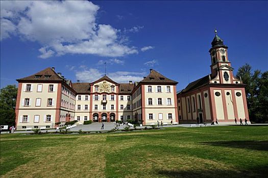 宫殿,教堂,康士坦茨湖,巴登符腾堡,德国,欧洲