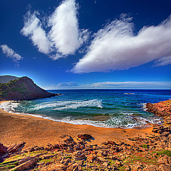 海滩,米诺卡岛,巴利阿里群岛,西班牙