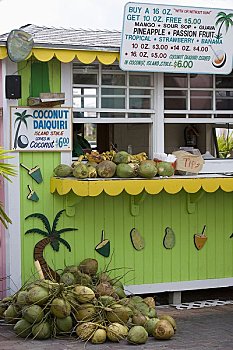 果汁,货摊,大巴哈马岛,岛屿,巴哈马