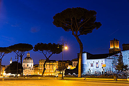 罗马,意大利,穹顶,玛丽亚,柱子,黄昏,世界遗产