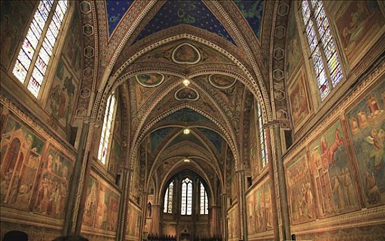 大教堂,教堂中殿,阿西尼城,翁布里亚,意大利