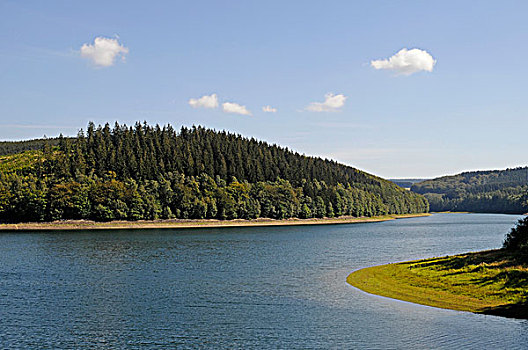 坝,湖,自然,公园,藻厄兰,区域,北莱茵威斯特伐利亚,德国,欧洲