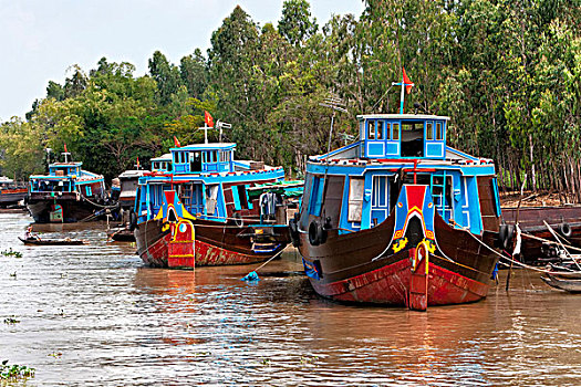 船,湄公河三角洲,越南,东南亚,亚洲