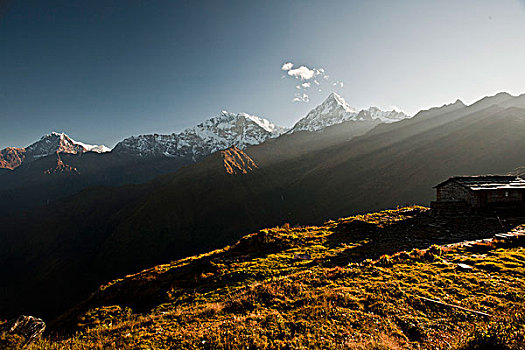 积雪,山,山脉,尼泊尔,亚洲