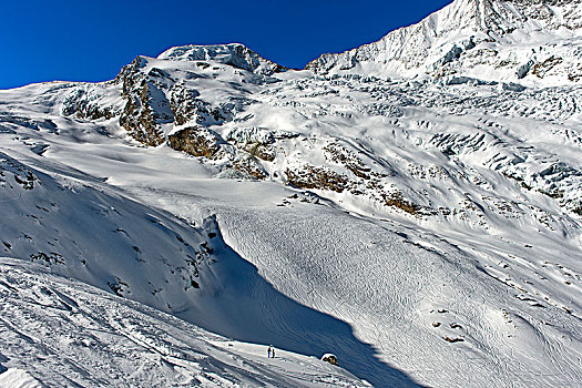 滑雪,区域,风景,积雪,顶峰,瓦莱,瑞士,欧洲