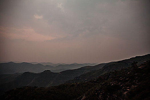 风景,上方,山脉,山西