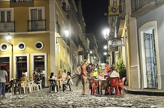 街景,历史名城,夜晚,夜生活,萨尔瓦多,世界遗产,巴西,南美