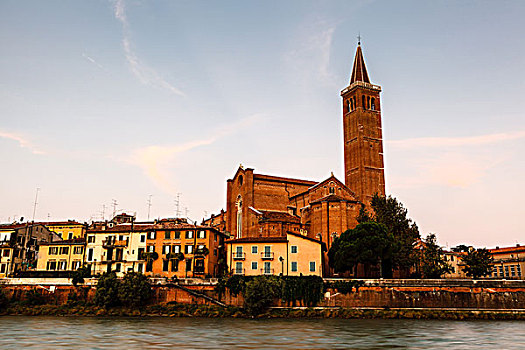 钟楼,圣徒,维罗纳,早晨,威尼托,意大利
