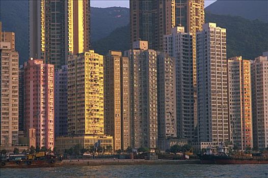 中国,香港,水岸,公寓,楼宇
