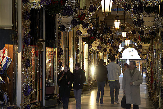 英格兰,伦敦,圣诞购物,拱廊