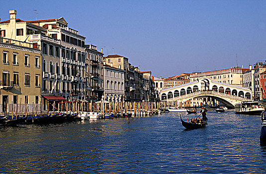 意大利,威尼托,威尼斯,大运河,雷雅托桥