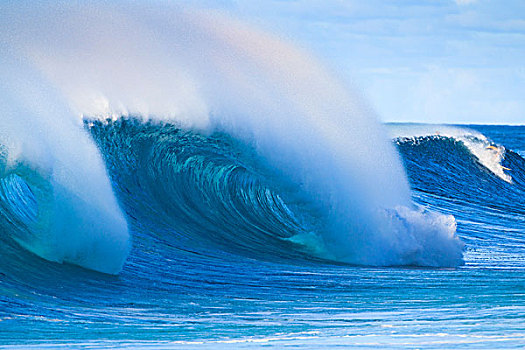碰撞,波浪,威美亚湾,夏威夷