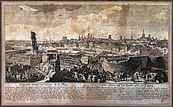 战争,西班牙,连续,1715年,入口,军队,巴塞罗那