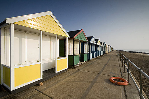 英格兰,海滩小屋,城镇,小屋,淋浴棚,使用,假期