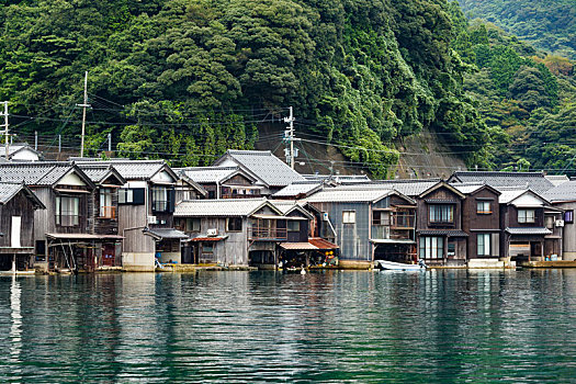 传统,日本,水,房子
