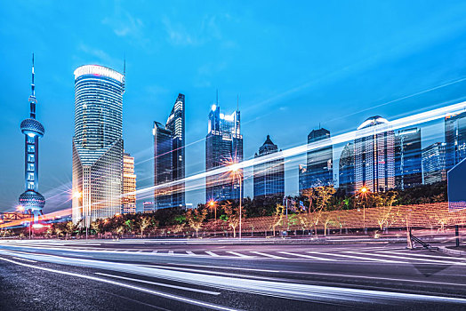 上海建筑景观夜景和城市亮化