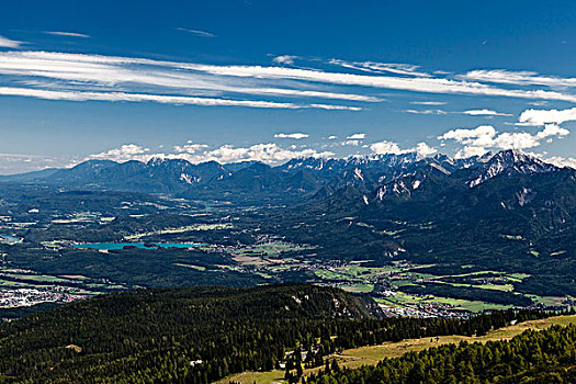 风景,上面,罗森塔尔,湖,卡林西亚,奥地利