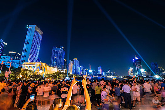 广州海珠桥国庆灯光夜景