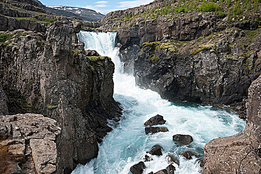 瀑布,河,冰岛,欧洲