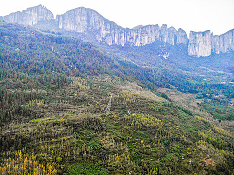 航拍湖北恩施大峡谷云龙地缝景区